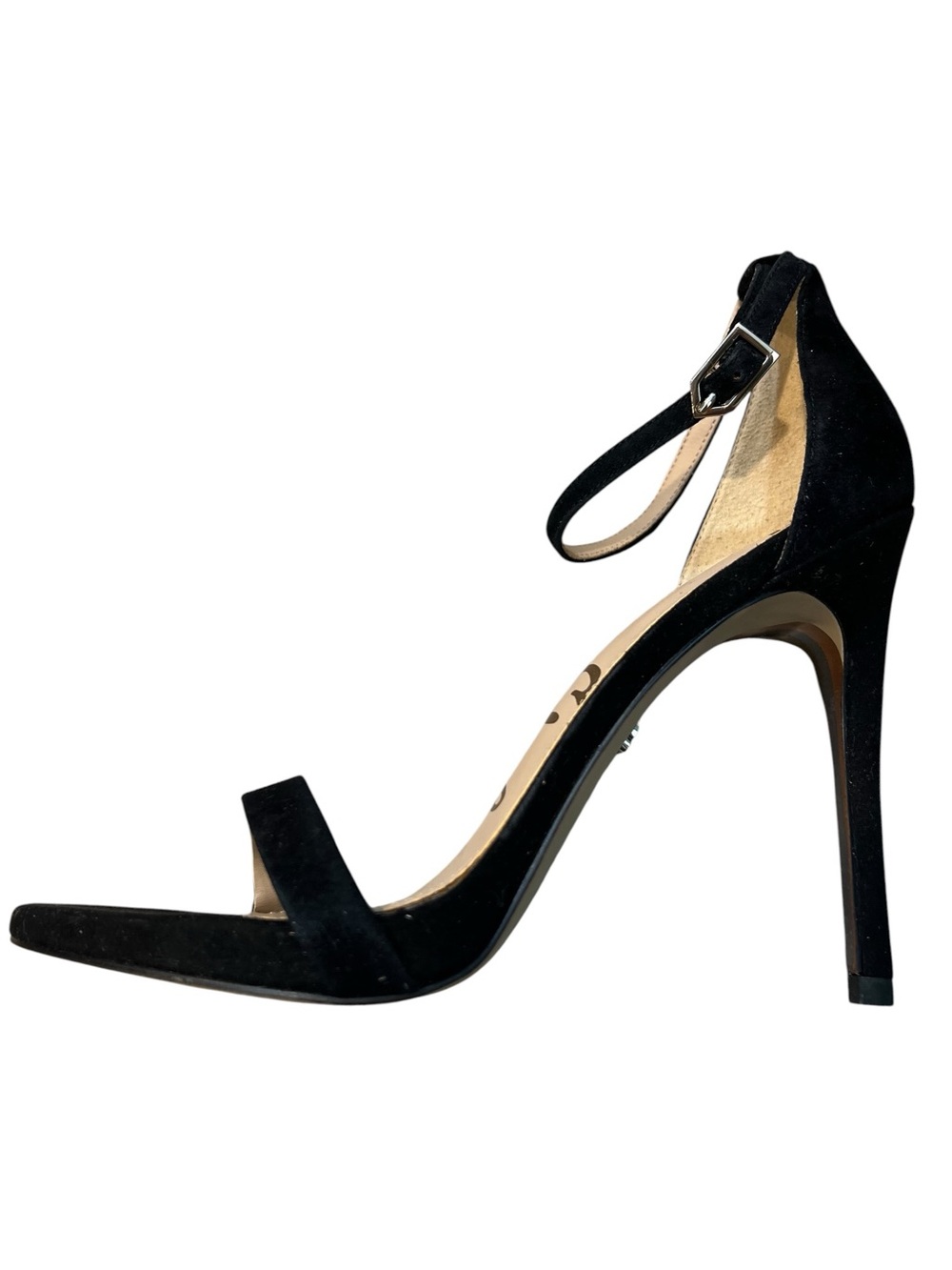 Sam Edelman Ariella Black Suede Ankle Strap Stiletto Heels Size 7 - Picture 5 of 9